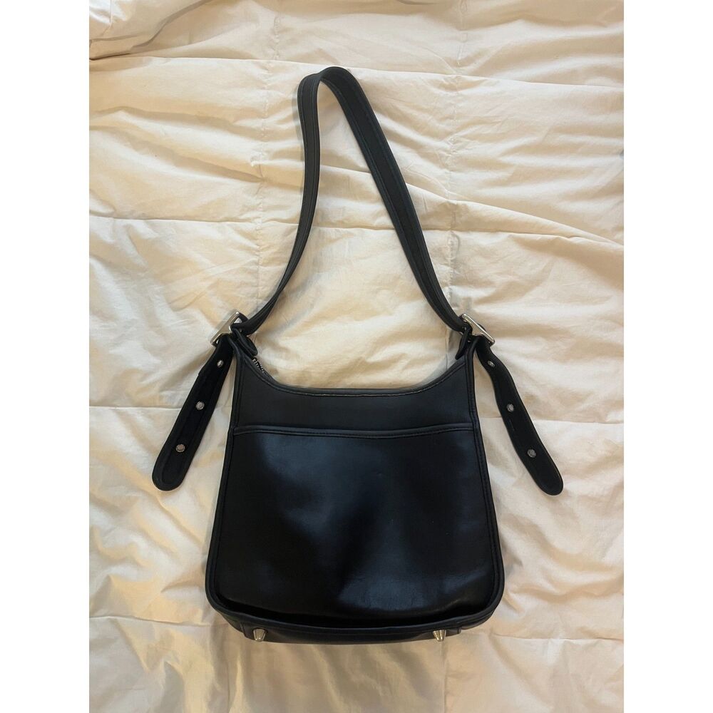 Vintage Coach Legacy Zip Crossbody Black with Silver Hardware 9966